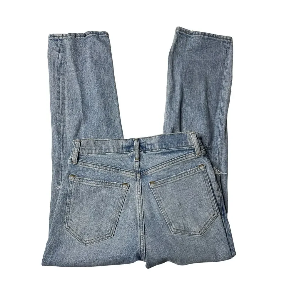 Abercrombie 90s Straight Ultra High Rise Distressed Jeans 26 - Picture 5 of 11